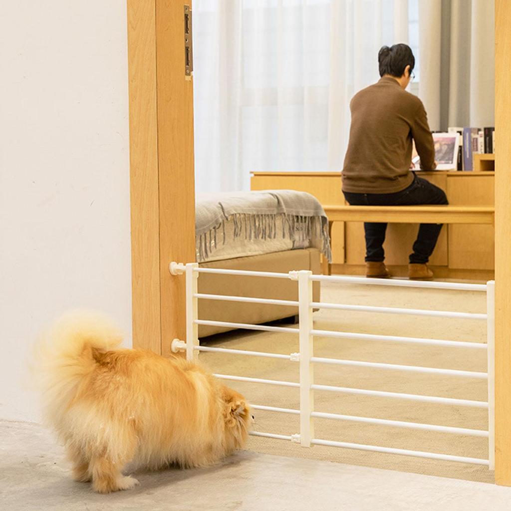 Foldable Retractable Pet Dog Gate for Child Protection Patio Garden House Adjustable Height