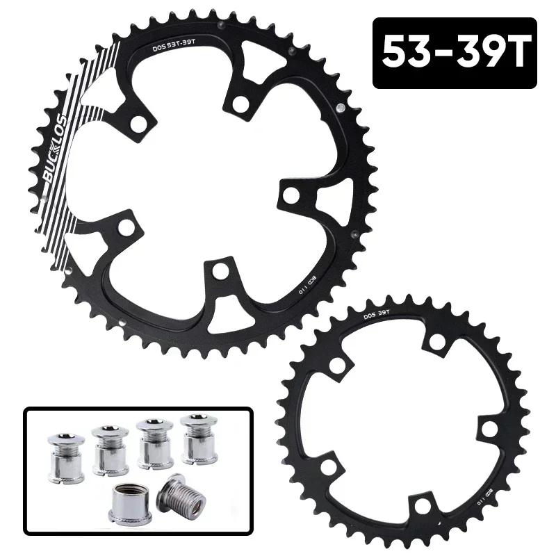 BUCKLOS Bike Chainring 110BCD Road Bicycle Crown Double Road Chainwheel 34T/50T 36/52T 39T/53T for 8/9/10/11 Speed Crankset