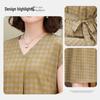 Haoyi Mom's Summer Slimming Plaid A-line Dress