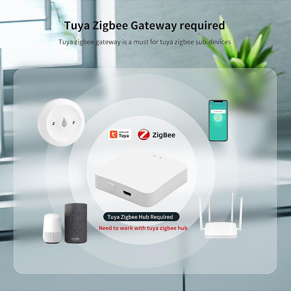 Tuya ZigBee Water Leakage Sensor Via Smart Life Leakage Sensor Linkage Alarm App Remote Monitoring Home Security Protection