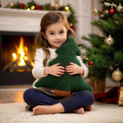 Weihnachtsbaum Kissen Kissen Festliches Dekokissen für Sofa Schlafzimmer Flauschiges Feiertags-Heimdekor Partygeschenk