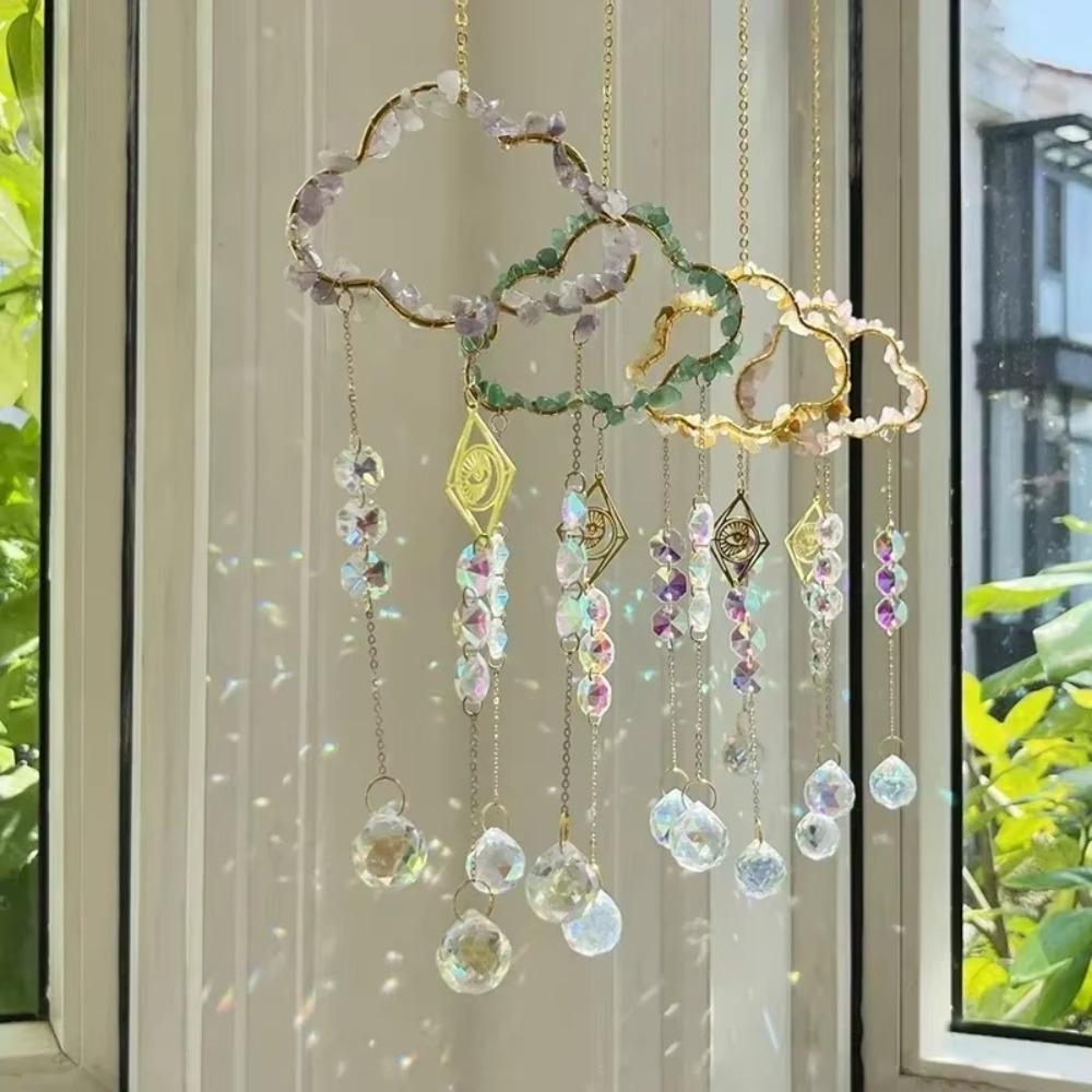 Handmade Suncatcher Chandelier Hanging Rainbow Catcher Wind Chimes Pendant  Bedroom Balcony Patio