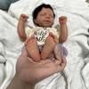 BZDOLL 45cm/18inch Reborn Baby Cloth Body Doll Sleeping Bedtime Toy with Black Skin, Soft Vinyl Limb Newborn Bebe Art Toys Gift for Kids
