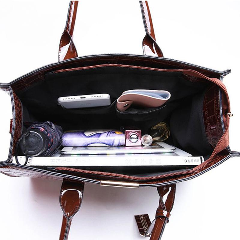 Kabelka s rukojetí s krokodýlím vzorem Dámská PU kožená kabelka Velkokapacitní taška přes rameno Značky Crossbody taška Zimní Nová peněženka
