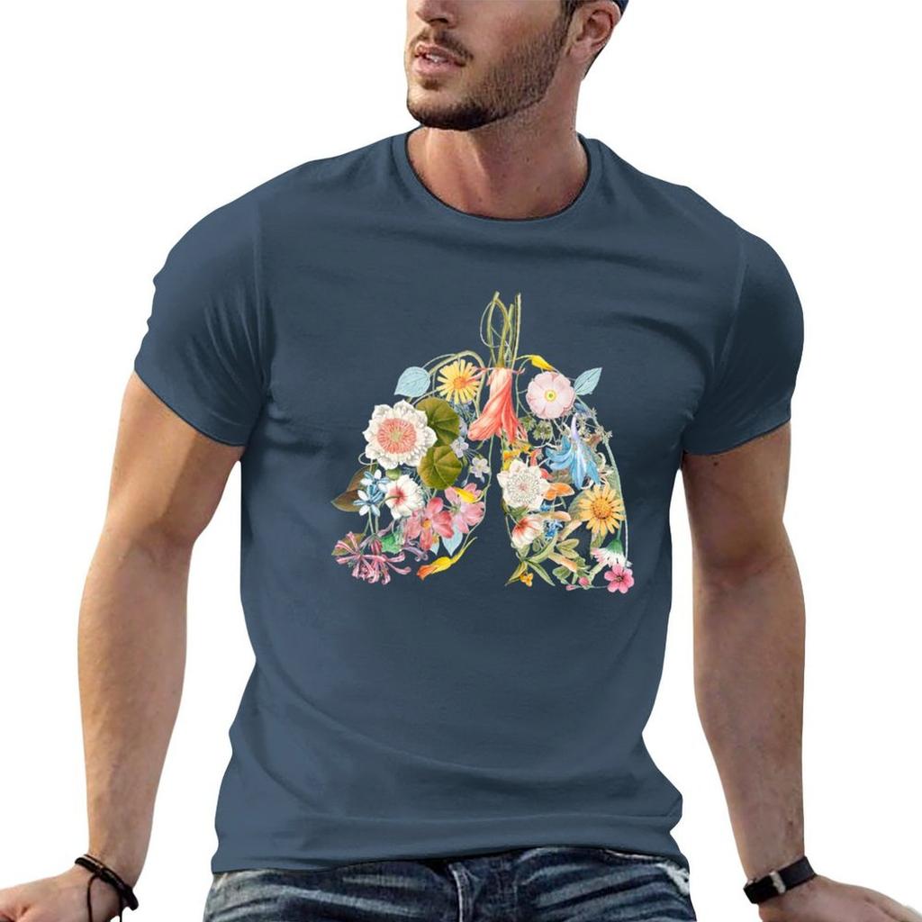 Floral Lungs Tshirt Blue Lock Vintage Graphic Tee Funny T Shirts Unisex