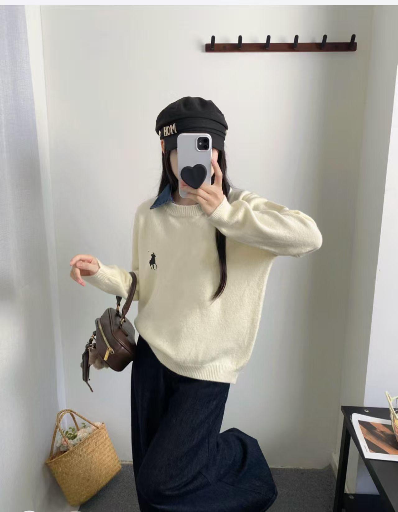 

2025 Women s Soft Knit Turn-Down Collar Long Sleeve Casual Top белый