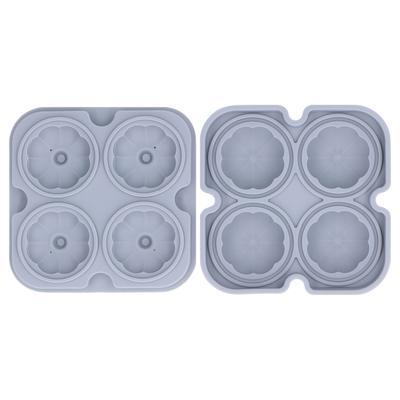 Pumpkin Ice Ball Mold 3D Pumpkin Shape Food Grade Silicone 4 Cells Easy Release Whiskey Ice Mold for Coffee Tea