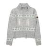 Heart Penguin Half Zip Sweater  Gray 