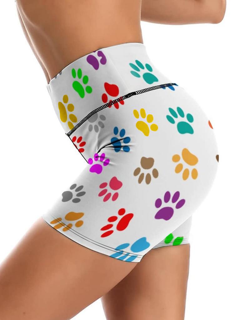 Seksowne damskie obcisłe krótkie spodnie Spodnie do jogi Wzór Nadruk Damskie szorty Modne Casualowe Ubrania Wygodne spodnie rowerowe