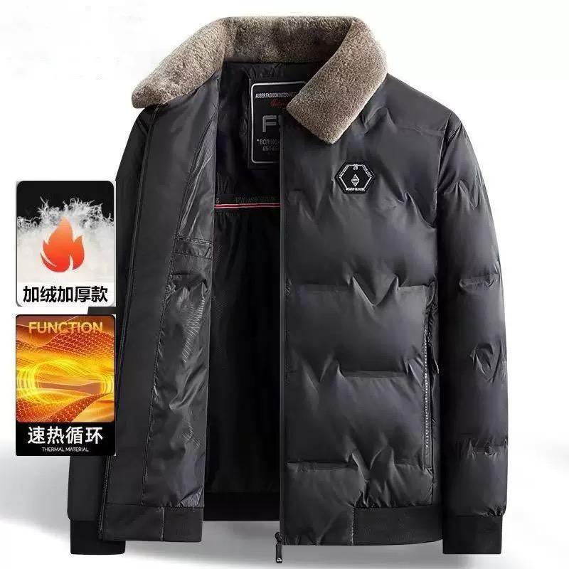Winter Fashion Trend Solid Color Thick Warm Cotton Jacket For Men's Casual Loose Sports Windproof High-Quality Plus Size Jacket