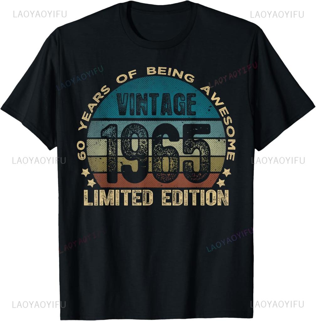 Vintage 1965 Limited Edition 60th Birthday Gifts 60 Year Old T-Shirt Vintage T Shirt Mens Clothing Customizable Ropa Hombre