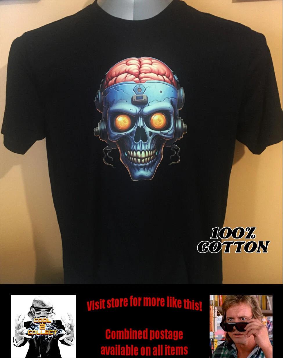 Cool Retro Horror Animation Shirt - Skull Candy S