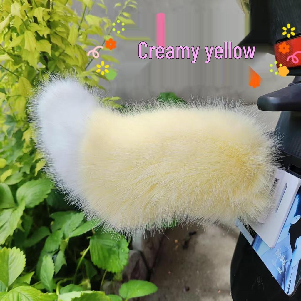 Interactive Plush Tail for Cars and Motorcycles - Sound-Activated, Beeping, and Shaking Decorative Accessory.