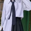 Lazy Tie Hand-tied Neckties Japanese Style Striped Collar Tie for School Shirt