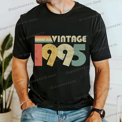 Letni T-shirt z nadrukiem Vintage 1995 Męski Damski Moda Projekt 1990-1999 Streetwear Krótki Rękaw Rok Urodzinowy Harajuku T-shirty