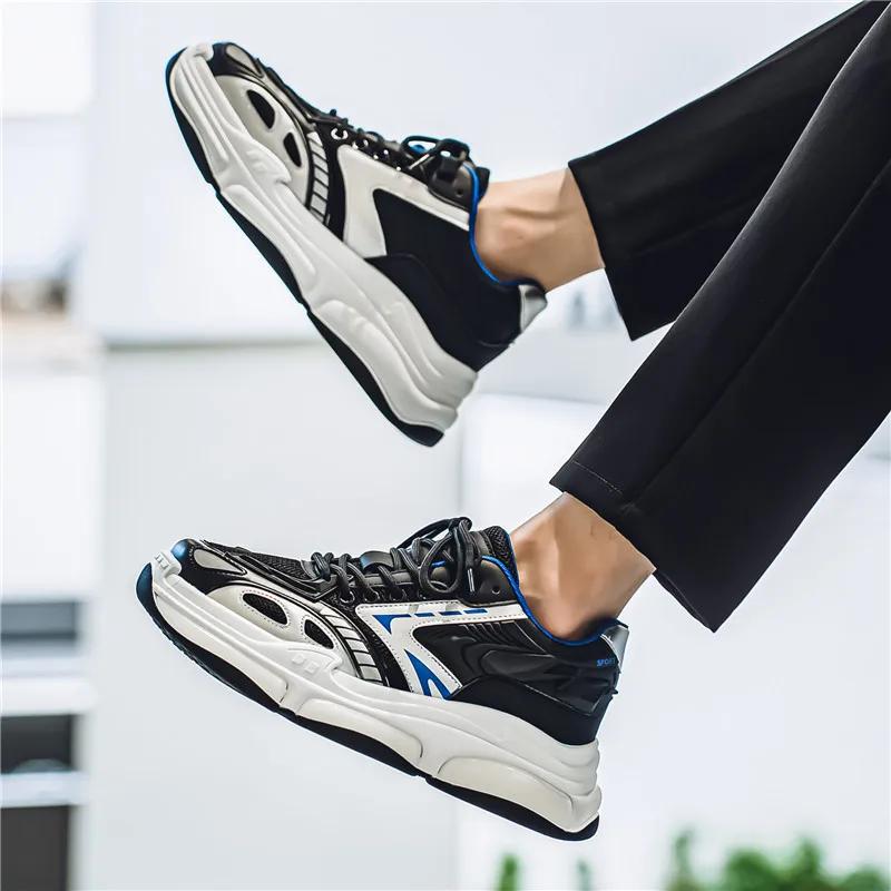 Sports Shoes Street Fashion Simple Casual Shoes New High Quality Breathable Thick-Soled Rubber Mesh Shoes Sneakers For Mens