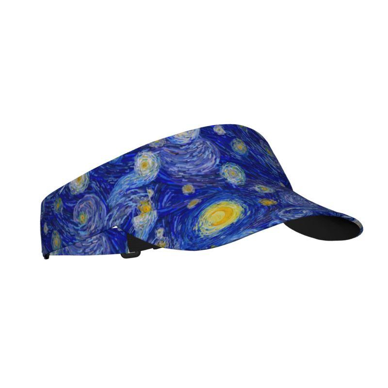 

Van Gogh Blue Starry Sky Night Sports Sun Visor Hats Men Women Lightweight Cooling Empty Top Visor Hat for Running Tennis Golf