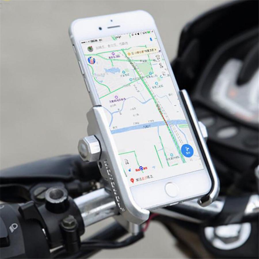 Aluminum Bike Motorcycle Phone Handlebar Mount Holder 360 Degree Rotating Universal Bicycle Phone Holder Clip for Cell Phone