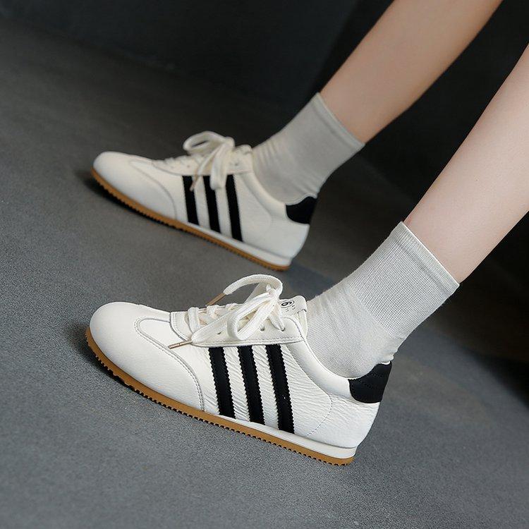 

Real soft leather flat-bottomed German training shoes women s little white shoes casual board shoes Forrest Gump shoes women s mesh breathable 2025 40 бежевий