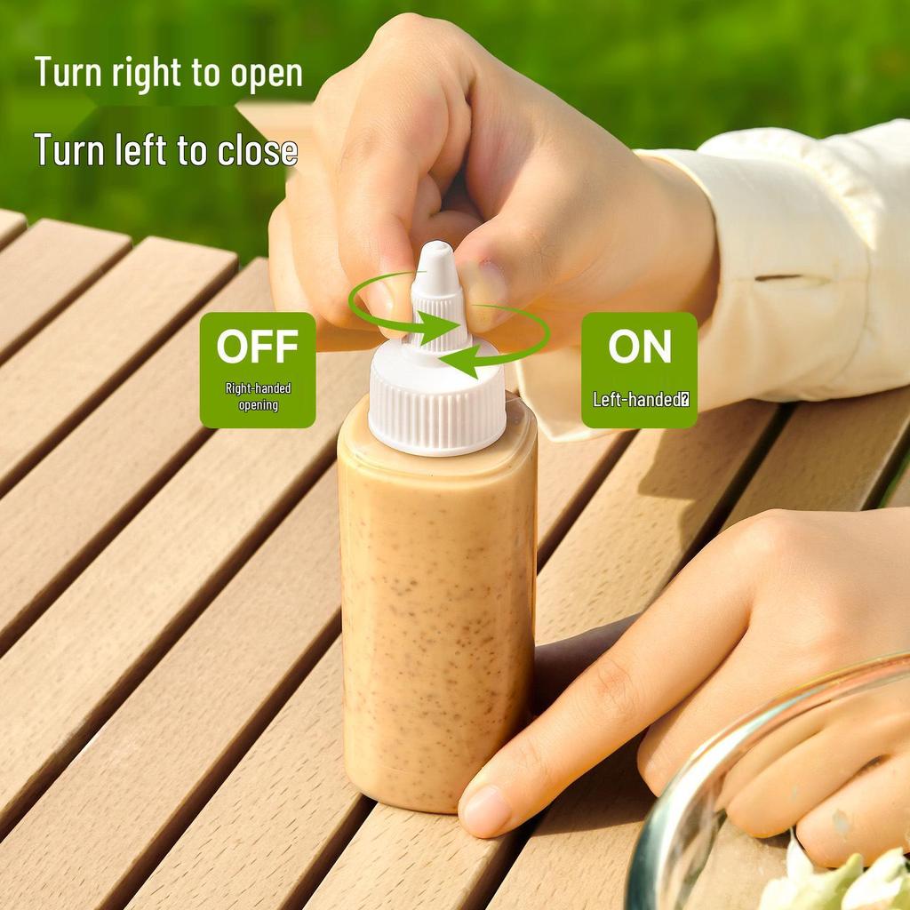 Portable Plastic Salad Dressing & Oil Dispenser - Food Grade, Pointed Mouth Design