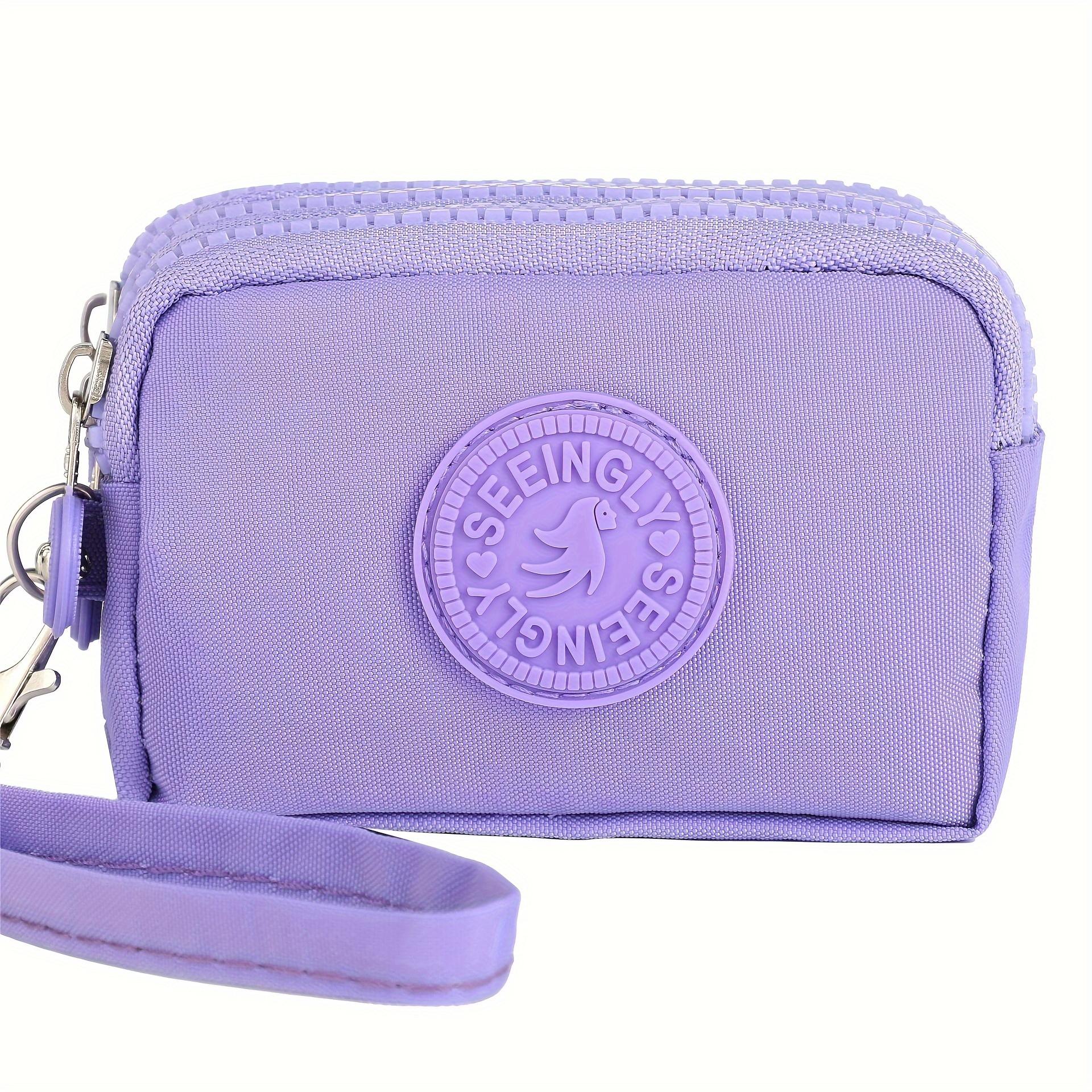 1 st Mini Portemonnee Grensoverschrijdend Cadeau Eenvoudige Sleutelhanger Nylon Ritssluiting Portemonnee paars