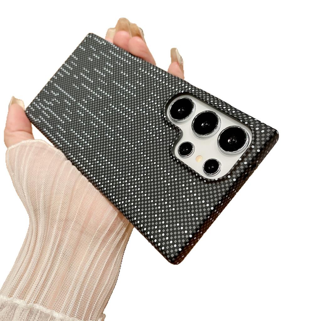 Carbon Fiber Textured Magnetic Phone Case for Samsung S25ULTRA Hard Case S24 Premium Protective Case NOTE20U