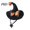 Halloween Pet Accessories Cat Wizard Hat, Bent Pointed Hat with Pumpkin Bell, Festive Costume Sequined Bow for Cats Small Dogs
