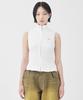 Fdr Law Guage Rib Zip Up Sleeveless Cream