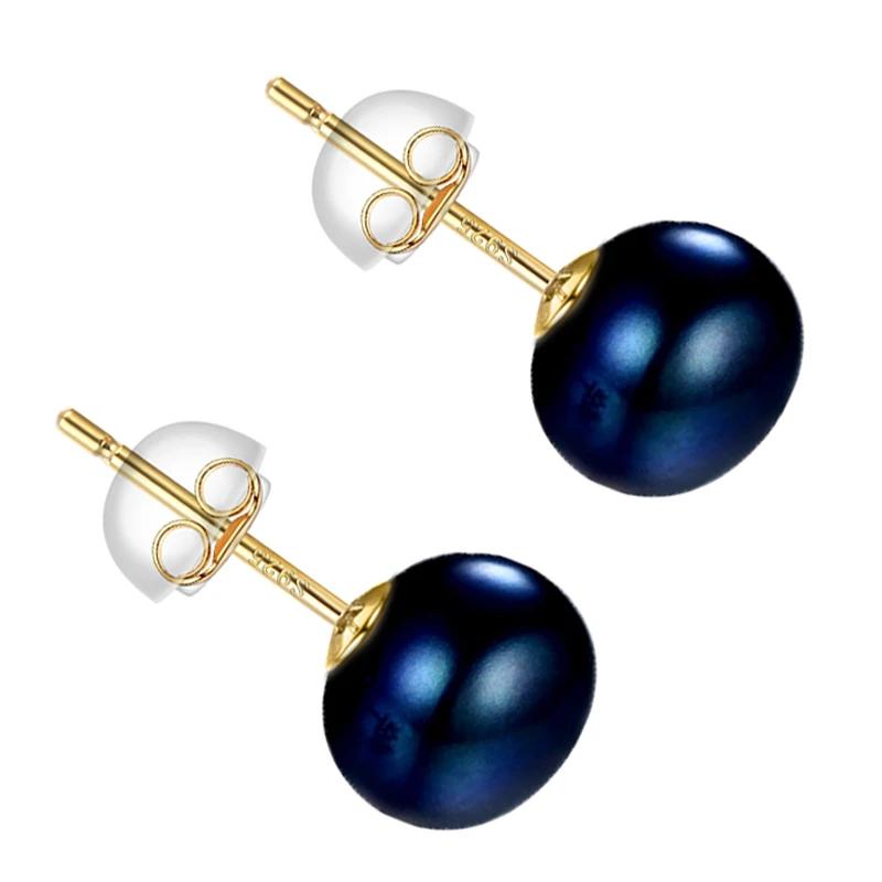 Orecchini a lobo con perle d'acqua dolce naturali in argento sterling 925 Orecchini con perle bianche coltivate per orecchini da donna Gioielli