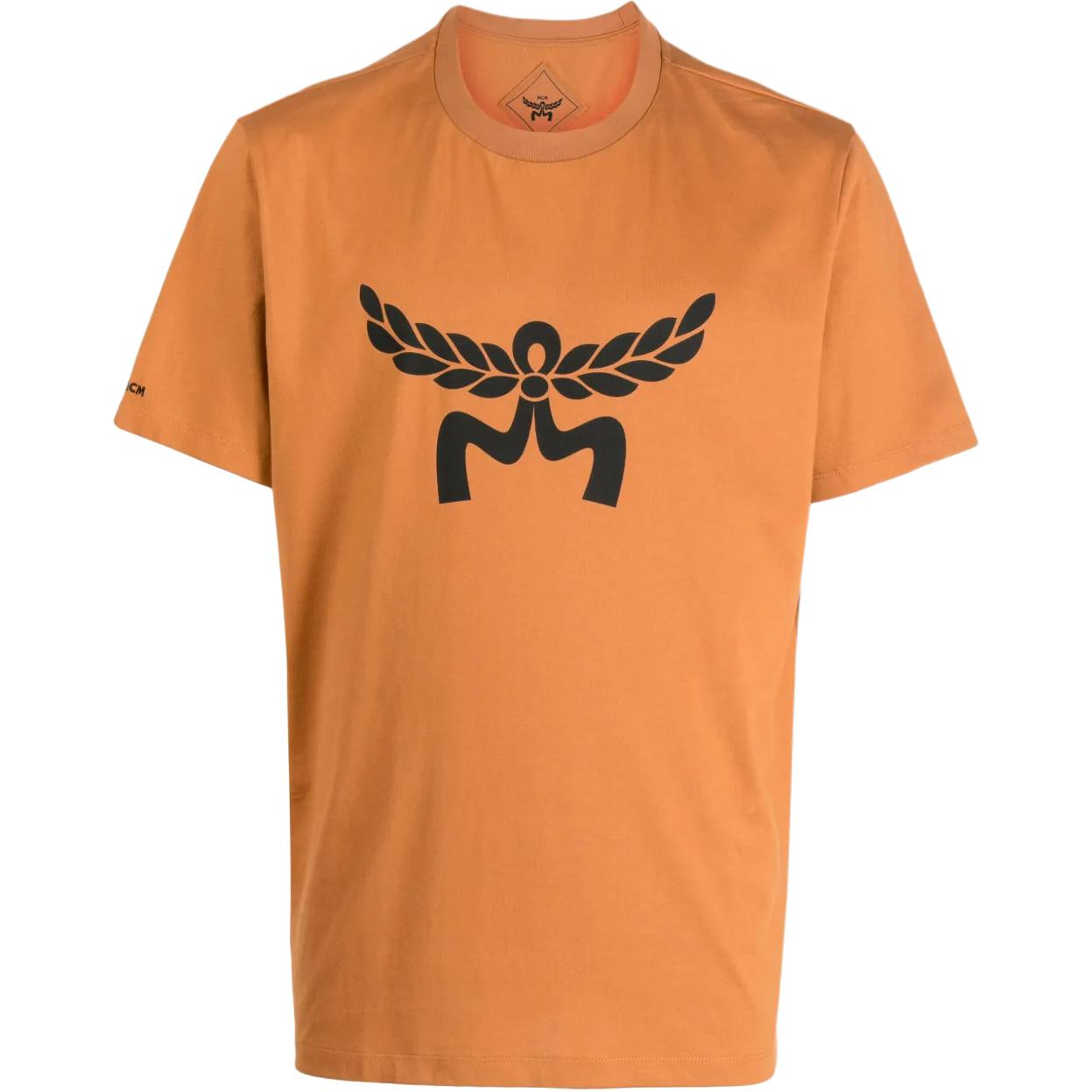 MCM Pattern Print Crew Neck Pullover T-Shirt Men Tops Orange MHTESMM05CO00L L