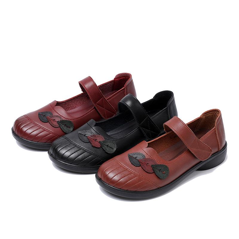 Soft Sole Soft Surface Middle-aged and Elderly Mother Shoes Microfiber Women's Shoes Spring and Summer Comfortable Flat Bottom Not Tired Feet Single S