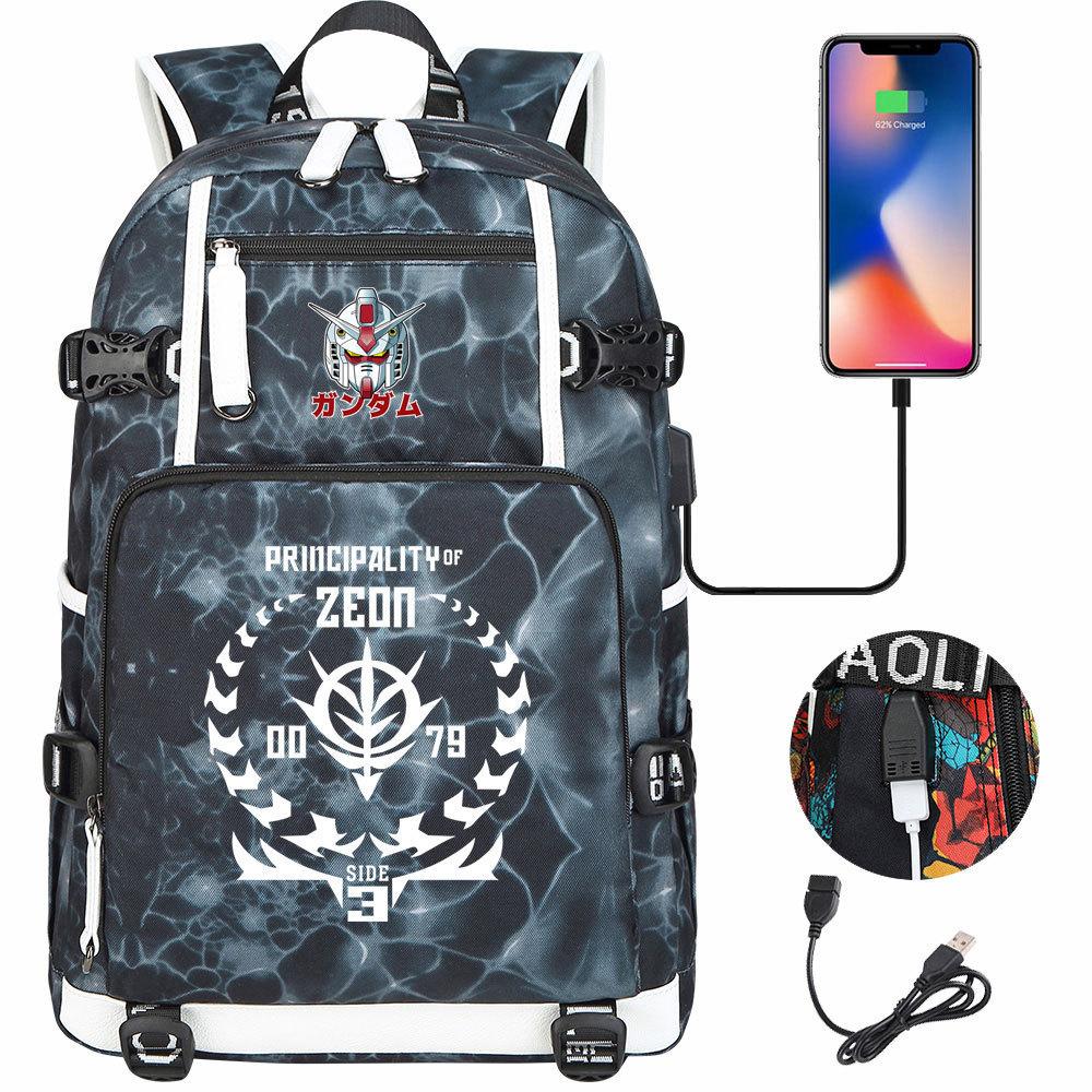 Nuovo Zaino Scolastico Stampato Mobile Suit Gundam per Studenti Adolescenti Uomo Donna Zaino da Viaggio Grande Capacità per il Tempo Libero