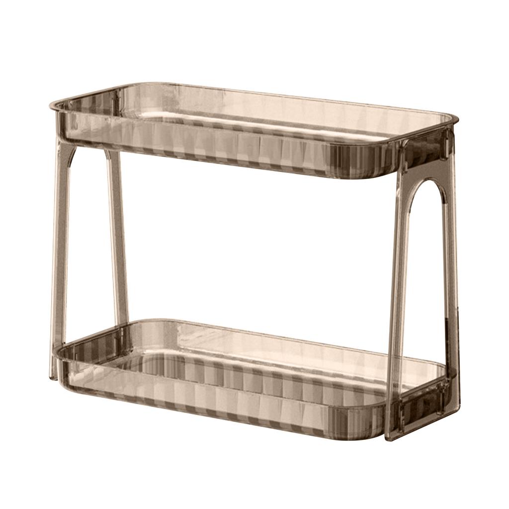 Scaffale porta cosmetici a doppio strato trasparente staccabile moderno da banco Organizer per cosmetici per