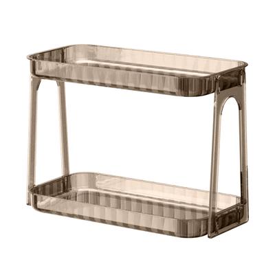 Cosmetic Storage Rack Double Layer Clear Detachable Modern Countertop Cosmetic Organizer for