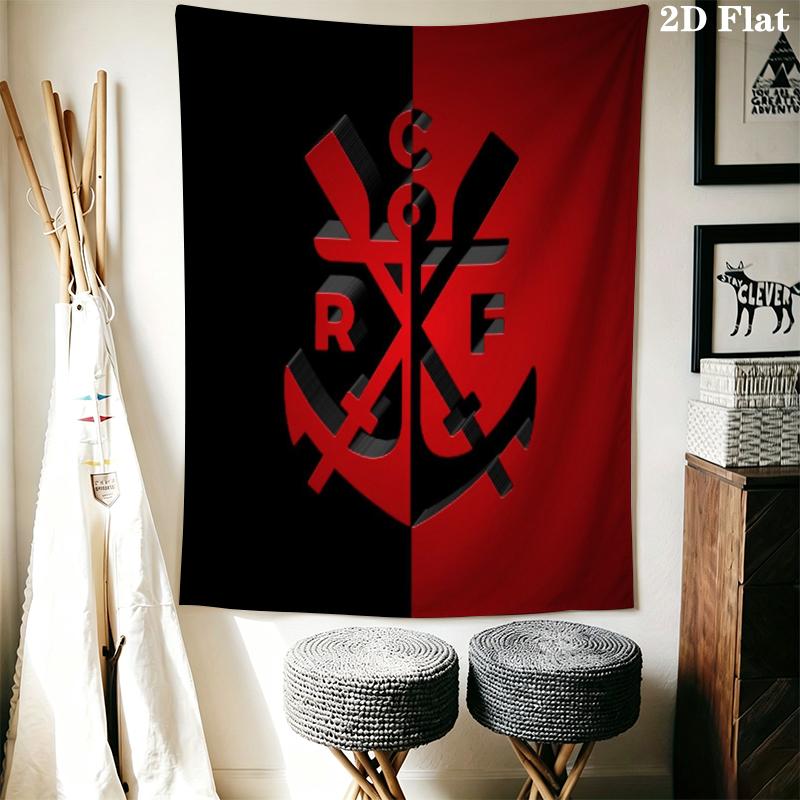 CR Flamengo Wall Tapestry Aesthetic Wall Hanging Printed Fabric Blanket Decorative Tapestries for Bedroom Living Room Home Decor