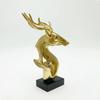 Deer Figurine Gilded Sculpture with Base Tabletop Pedestal Stand for Homeowners,