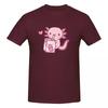 100 Cotton Cute Axolotl Loves Strawberry Milk Doodle Tshirt Unisexs Classic Oversized T Shirt Unisex Oneck Summer Shirts Tops
