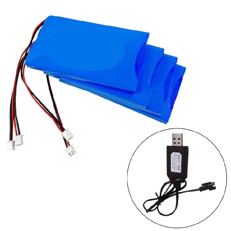 Pair Of 4.8V USB Charging Cable for SM2.0 2P Plug with Protective Circuit Board for NiMH and NiCd Battery Powereds Toys