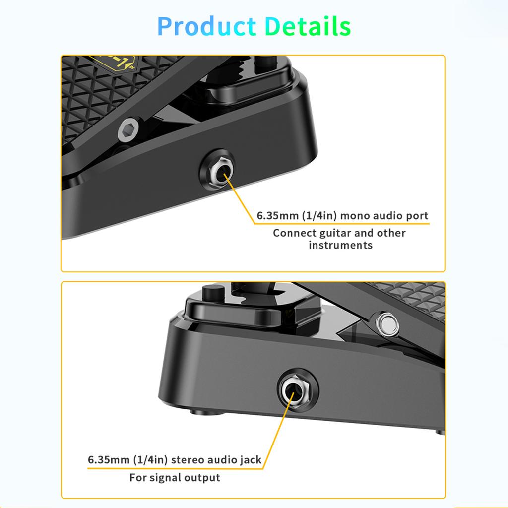 Volume Expression Guitar Effect Pedal 2-in-1 Dual Control Silent Buffer Metal Chassis Stereo Interface No Power Required