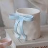 300ml Large Coffee Mug with Handle Tea Cup Novelty Versatile Durable Coffee Tea Mug with Bow Design,Thoughtful Gift(Blue)