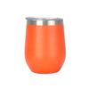 Custom 12oz Stainless Steel Double Layer Eggshell Insulated Vacuum Thermos Coffee Cup Outdoor Mini Egg Shaped Cup Mug with Lid