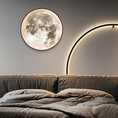 Moon Wall Lamp Creative Space Atmosphere Bedside Lamp Nordic Modern Simple Light Living Room Background Wall Sconce Decoration