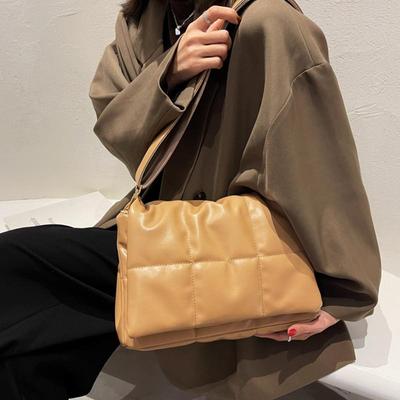 Vintage Luxury Designer Totes Large Capacity PU Leather Crossbody Handbag Women Brand Solid Color Quilted Shoulder Messenger Bag