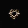 10Pcs Fashion Vintage Hollow Lace Crystal Peach Heart Love Accessories Baroque Alloy Accessories DIY Handmade Materials