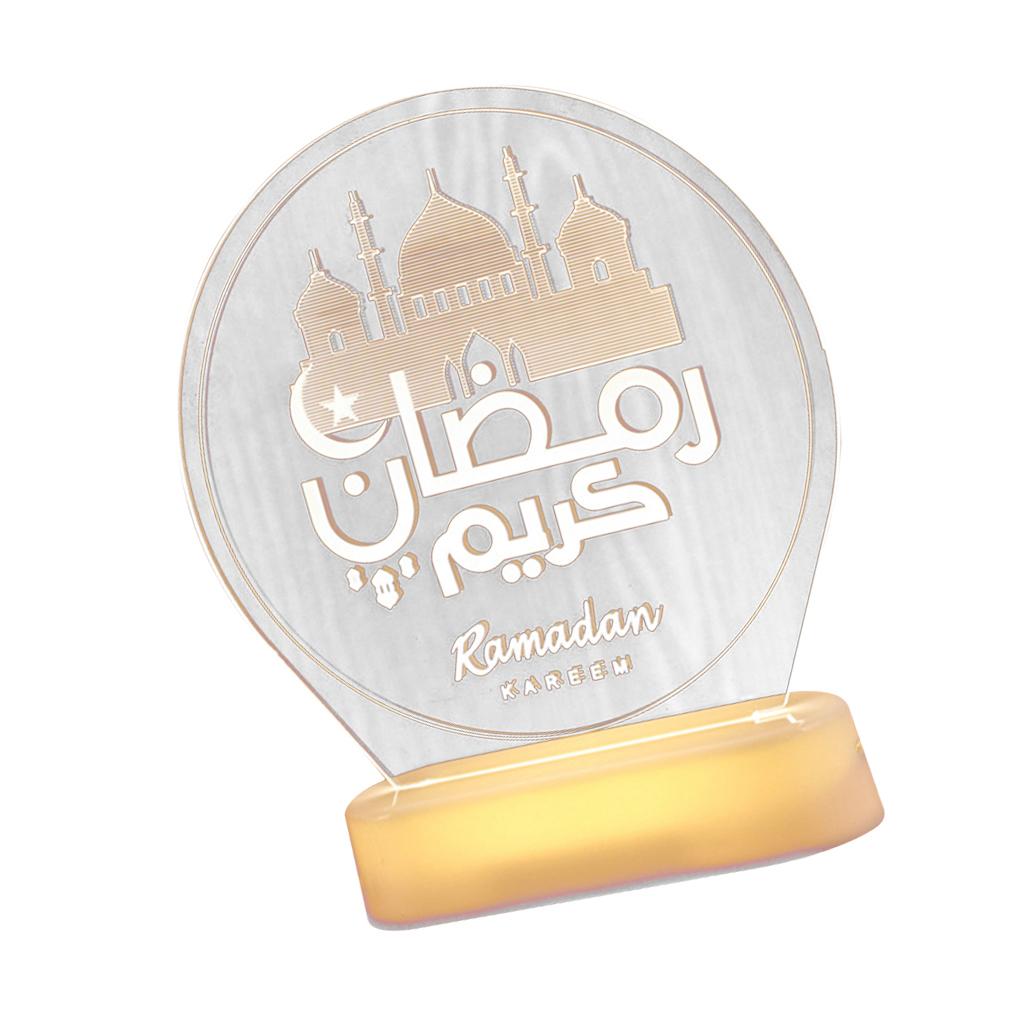 

LED Night Light 3D Acrylic Night Lamp Battery Powered Nightstand Lighting Ornament Festival Decor muslim castle