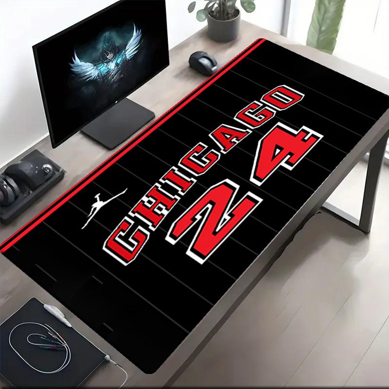 Chicago Bulls Theme Mouse Pad, Non Slip Rubber Base, Multifunctional Office & Home Decor, Perfect for Workspace Personalization.