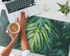 Protective Desk Mat Keyboard Mouse Pad Tropical Leaves 100x50 cm