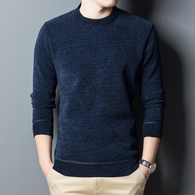 Inverno Uomo Plus Pile Mezza Età e Anziano Ispessito Maglione Lavorato a Maglia da Papà Ciniglia Caldo Top T-shirt Abbigliamento Uomo