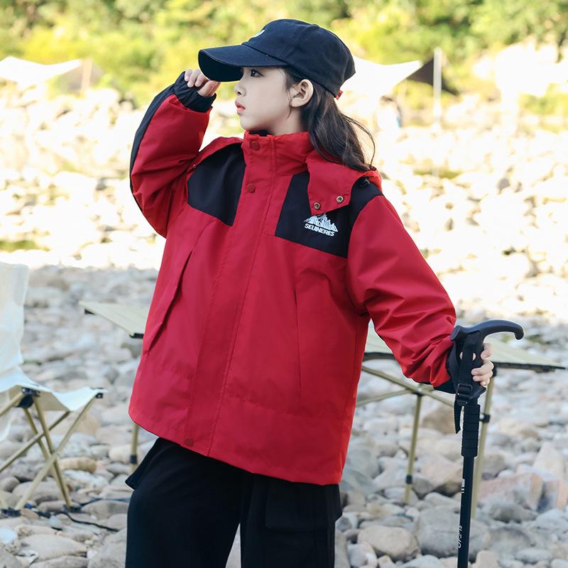 

Дівоча куртка-вітрівка 3-в-1 знімна - Модна осінньо-зимова 2025 товста куртка для старших дівчат 130 cm