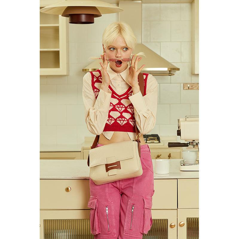 New Fashion Design Tote Bag Soft Leather New Chinese Women's Bag High Grade Genuine Leather One Shoulder Crossbody Small Square Bag